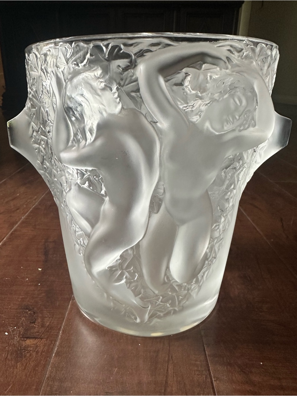 Lalique France “Ganymede” Crystal Champagne Bucket